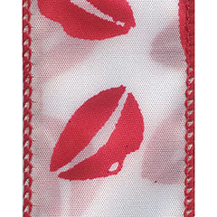 #9 Wired Liplock Ribbon - Red/White, 10 Yds