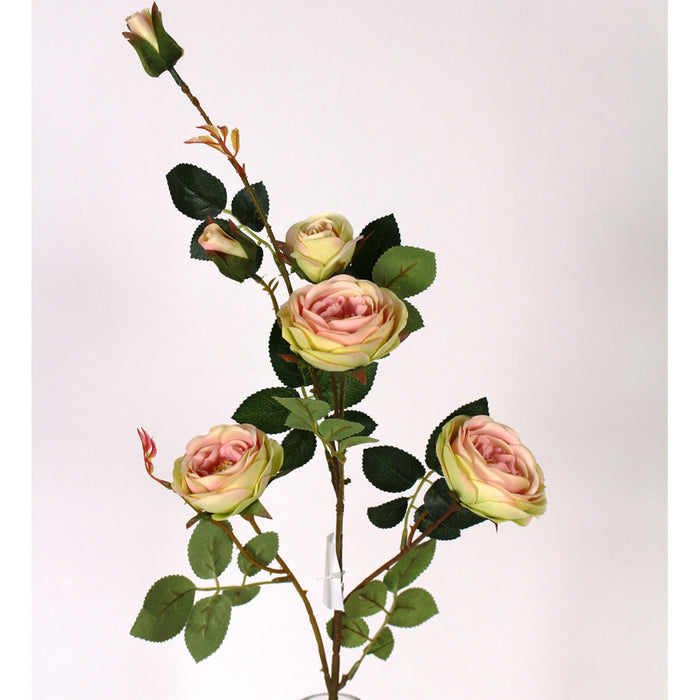 33" Austin Rose Spray X 4 - Pink/Green