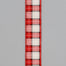 Brush Fabric Plaid Ribbon - Red/Ivory