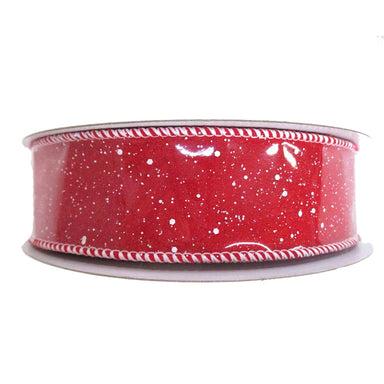 1.5" Felt Snow Fleck Ribbon - Red