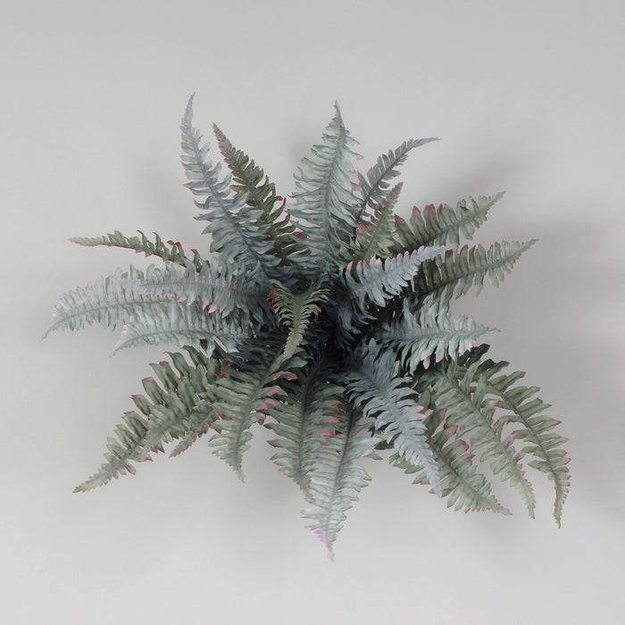18" Polyester Fall Boston Fern Bush - Frosted/Green