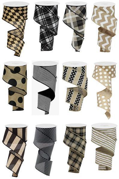 #40 Burlap Design Ribbon