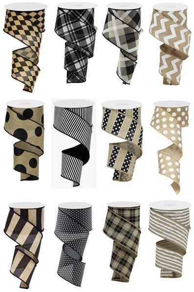 #40 Burlap Design Ribbon